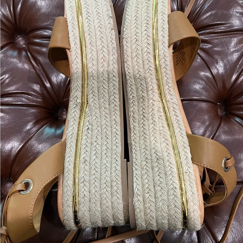 Bleecker & Bond Brown Platform Espadrille Odette Sandals